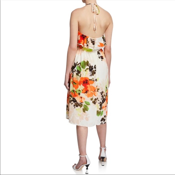 Nicole Miller Floral Print Ruffle Halter Dress - Picture 4 of 7